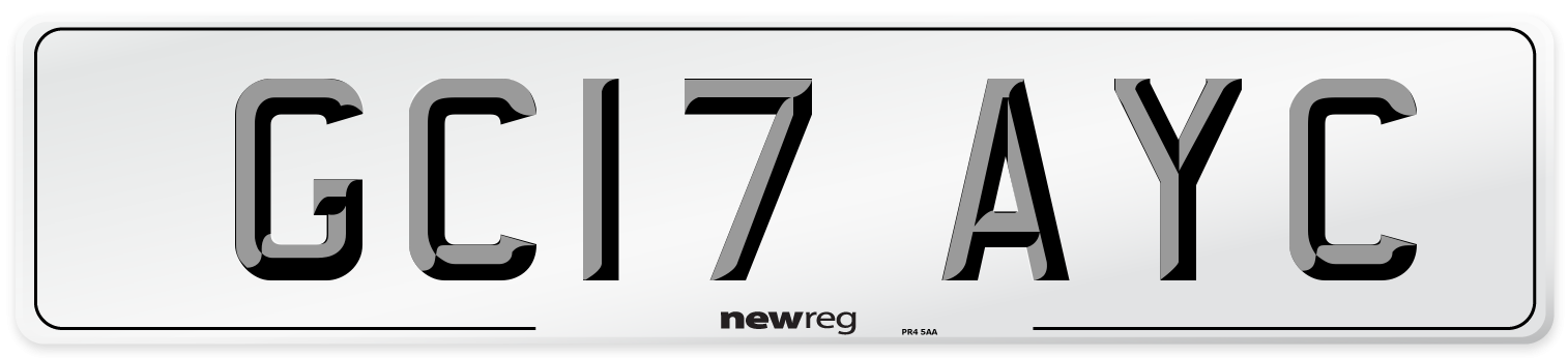GC17 AYC Number Plate from New Reg
